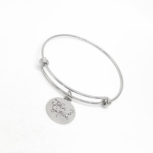 Faith Gift, John 3 Sixteen Bracelet, For God So Loved The World, Charm Bangle, Scripture Gifts, Salvation Verse, Baptism Gifts, Gift For Her