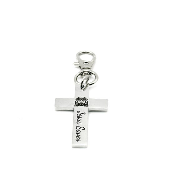 Jesus Saves Cross Clip On Charm