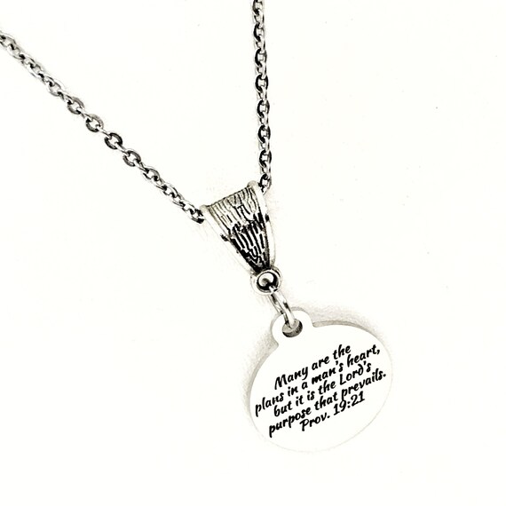 Faith Gift, The Lord’s Purpose Prevails Necklace, Bible Verse Jewelry, Faith Jewelry, Scripture Quote, Scripture Gift, Christian Jewelry