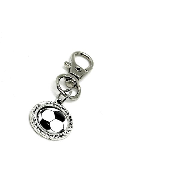 Soccer Ball Cabochon Clip On Charm, Soccer Mom, Soccer Bag Charm, Love My Soccer Player, Wife Gift, Coach, Coach's Wife, Key Chain Charm