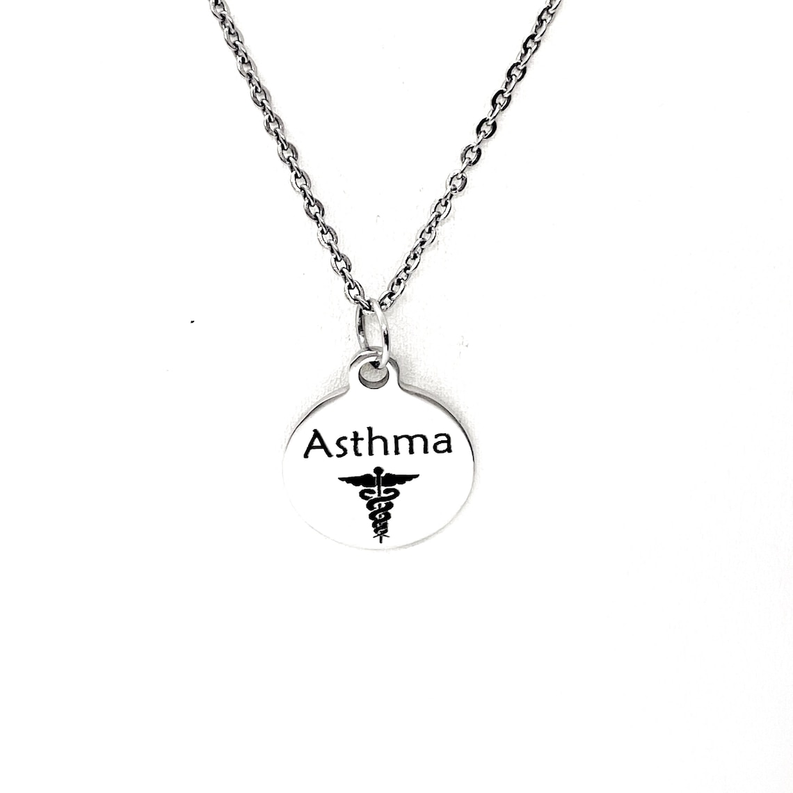 Asthma Necklace Asthma Medical ID Charm Asthma Medical Etsy