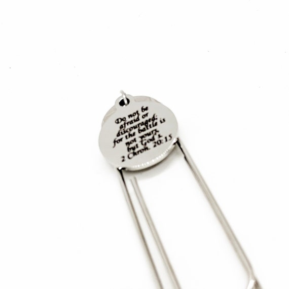Scripture Bookmark, Do Not Be Afraid Or Discouraged Charm Bookmark, The Battle Is Gods, 2 Chronicles 20 15, Bible Bookmark, Difficult Times