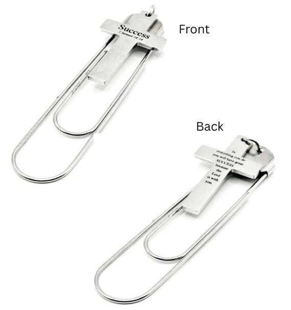 Success Scripture Cross Paperclip Bookmark Stainless Steel Bible Verse Faith Bookmark Christian Gift Inspirational Religious