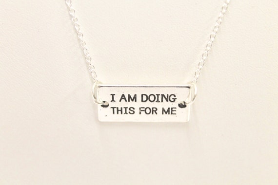 I Am Doing This For Me Connector Pendant on Silver Chain Necklace, Gift For Her, Motivational Jewelry, Minimalist Jewelry