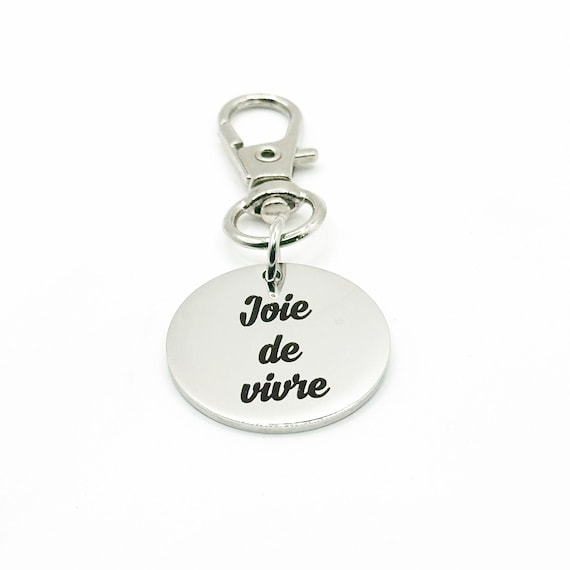 Joie De Vivre Clip On Charm Stainless Steel Engraved Gift Inspirational Accessory