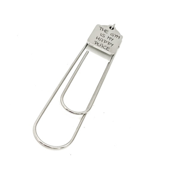 Workout Partner Gift, The Gym Is My Happy Place Charm Bookmark, Wife Gift, Husband Gift, Love To Workout, Gift For Her, Gift For Him