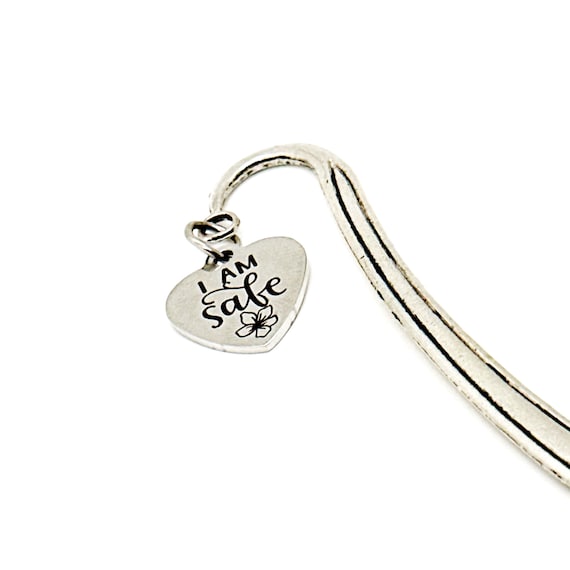 I Am Safe Bookmark, Reader Gift, Charm Bookmark, Recovery Gift For Her, Daughter Gift, Wife Gift, Mom Gift, Encouraging Her, Motivating