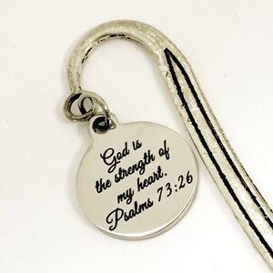 Christian Bookmark, God Is The Strength Of My Heart Bookmark, Christian Gift, Christian Charm, Psalms 73 26 Bookmark, Scripture Gift