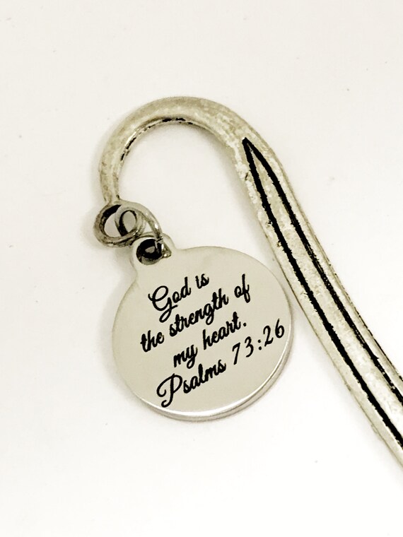 Christian Bookmark, God Is The Strength Of My Heart Bookmark, Christian Gift, Christian Charm, Psalms 73 26 Bookmark, Scripture Gift
