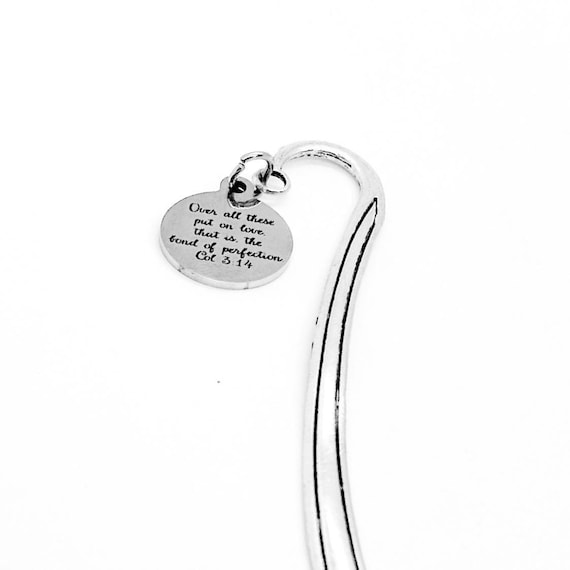 Put On Love The Bond Of Perfection Charm Bookmark, Colossians 3 14, Scripture Bookmark, Bible Bookmark, Wedding Gift, Marriage, Gift for Her