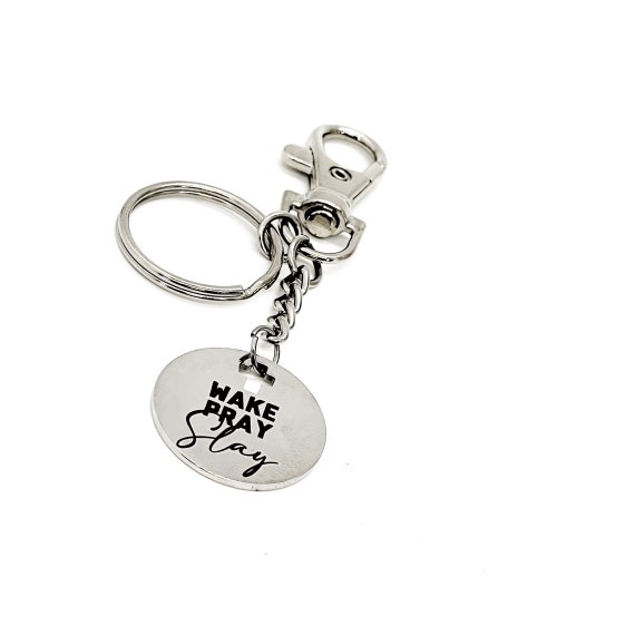 Faith Gifts, Wake Pray Slay Keychain, Faith Keychain, Faith Motivation, Christian Woman Gift, Religious Gifts, Daughter Gift, Entrepreneur