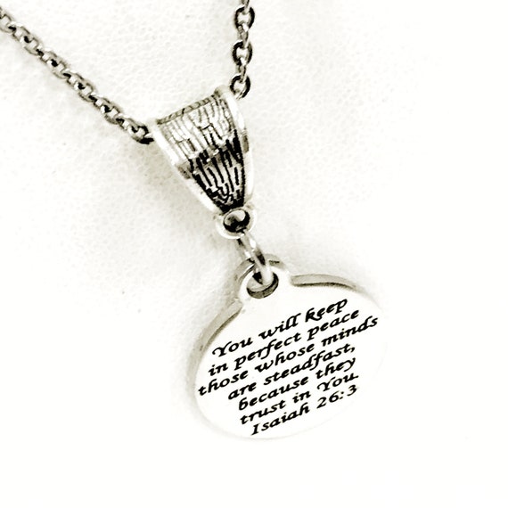 Christian Gift, You Will Keep In Perfect Peace Necklace, Christian Jewelry, Isaiah 26 3 Gift, Daughter Gift, Christian Woman Gift