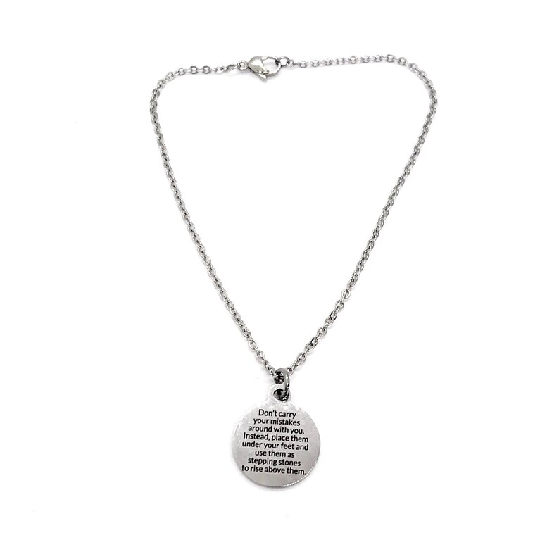 Motivating Quote Stepping Stones Don\u2019t Carry Your Mistakes Encouragement Gift Charm Anklet Moving Forward Encouraging Gift Anklet