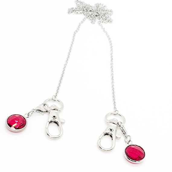 Mask Chain, Mask Lanyard, Mask Connector, Neck Chain For Mask, Simulated Birthstone Neck Chain, Colored Bead Charms, Mask Holder Chain