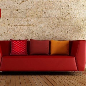 Sofa pillow red velvet cushion cover RED MOON image 9