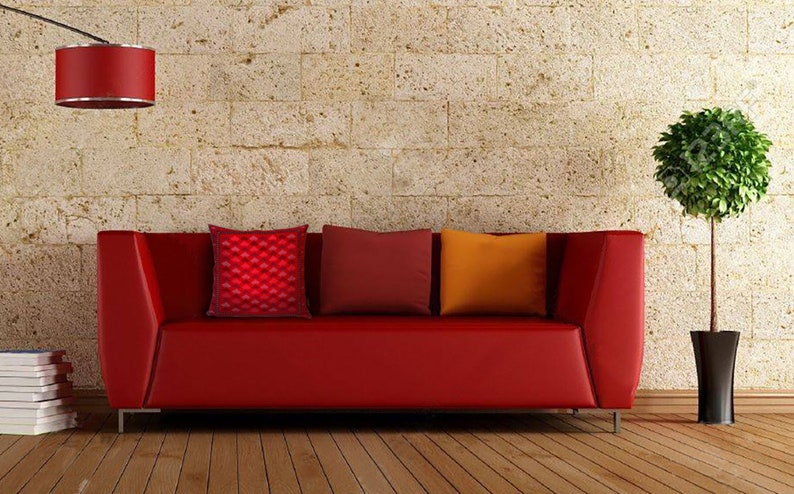 Sofa pillow red velvet cushion cover RED MOON image 9
