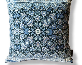 Funda de cojín de terciopelo azul ÁGATA AZUL