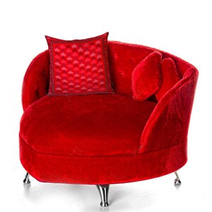 Sofa pillow red velvet cushion cover RED MOON image 5