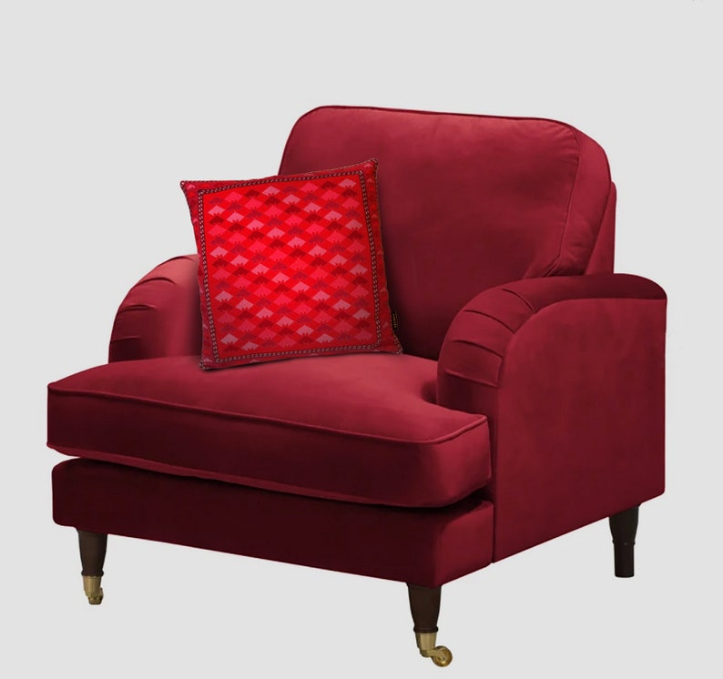 Sofa pillow red velvet cushion cover RED MOON image 7