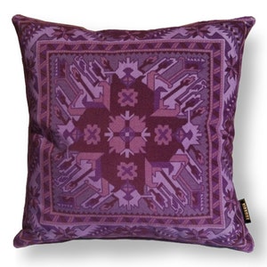 Purple velvet cushion cover sofa pillow EGGPLANT