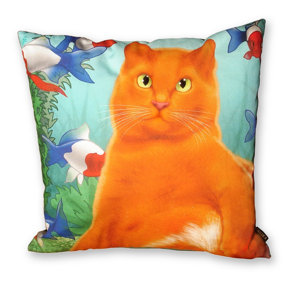 Cat Pillow ORANGE KING Orange Velvet Cushion Cover Etsy UK