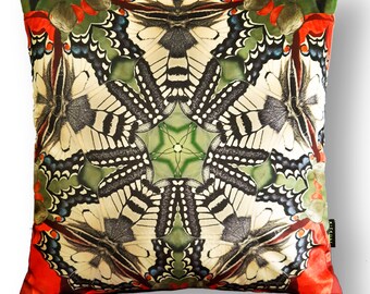 Sofa pillow velvet cushion cover QUEEN PAGE BUTTERFLY