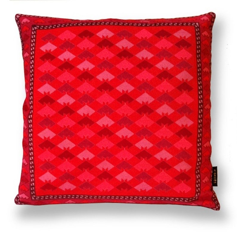 Sofa pillow red velvet cushion cover RED MOON image 1