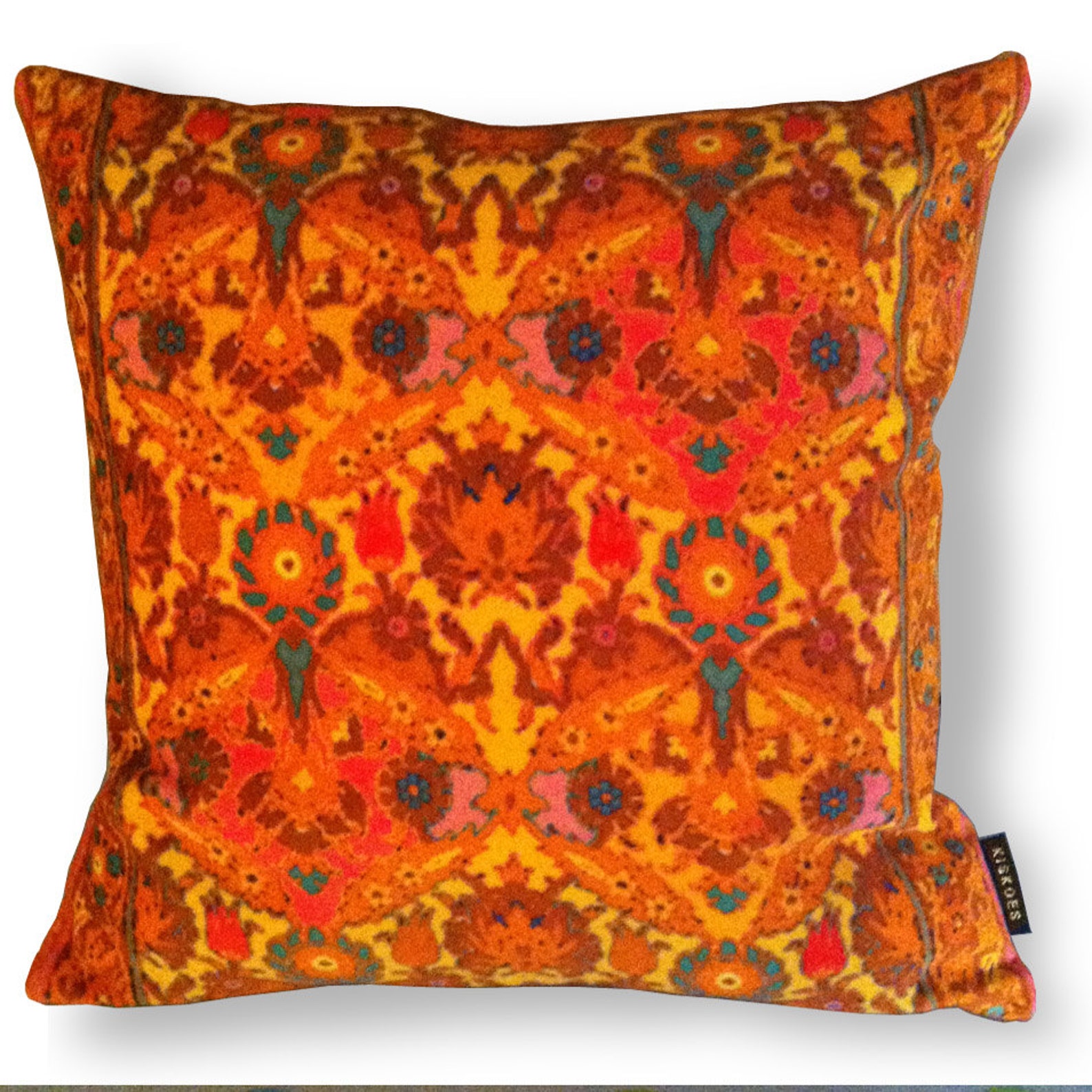 Sofa Pillow Orange Velvet Cushion Cover TIGER LILY Etsy UK