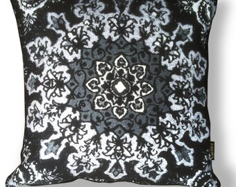 Sofa pillow black velvet cushion cover BLACK ROSE