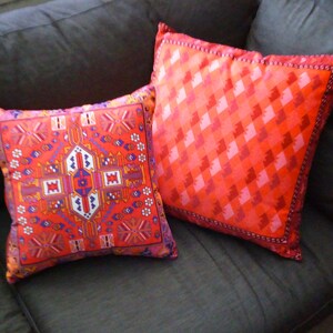 Sofa pillow red velvet cushion cover RED MOON image 3