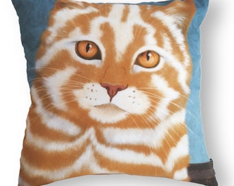 Cat pillow MACCHIATO Mocha cream velvet cushion cover