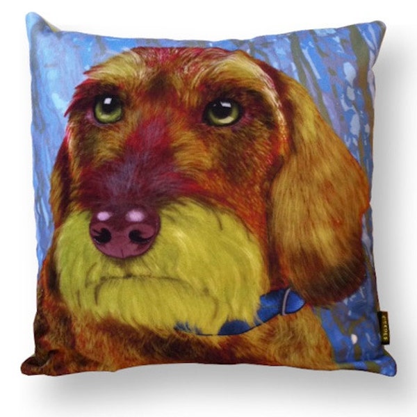 Coussin chien TECKEL POIL DUR Housse coussin velours