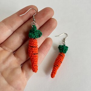 Crochet Carrot Earrings