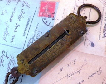Antique Pocket Balance Spring Balane &#39;Hughes&#39;s Patent Pocket Balance&#39; Brass scales