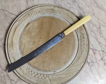 Vintage Bone Handled Bread Knife Made in England C1940 Kitchenalia