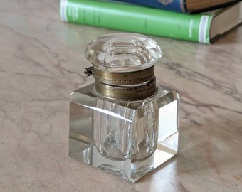 Vintage Collectible SchaldachCarwin Hand Painted Glass Ink Well
