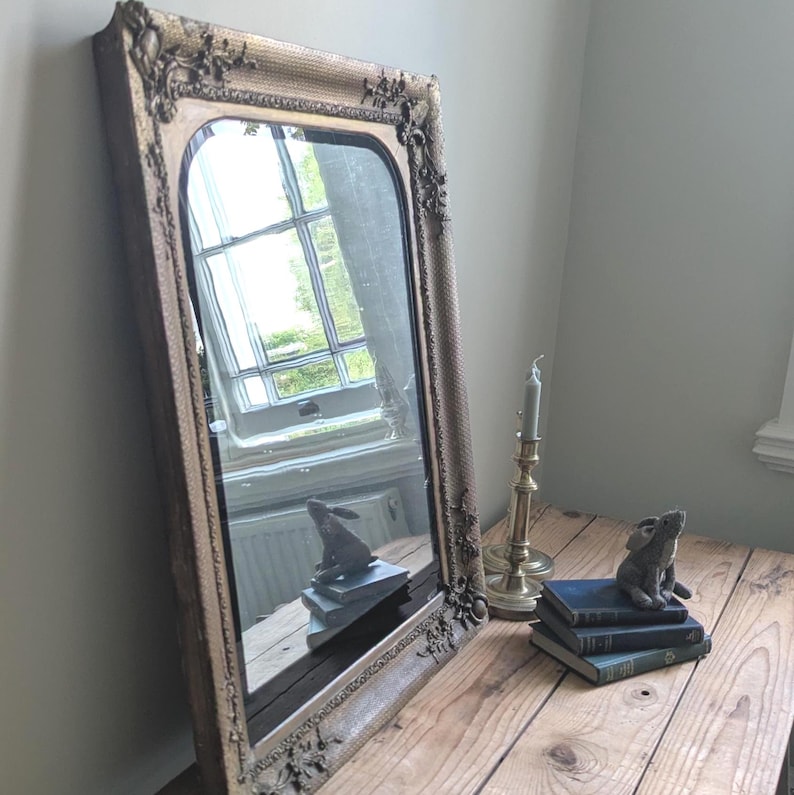 An Antique French Gilt Framed Overmantel Wall Mirror C19th image 4
