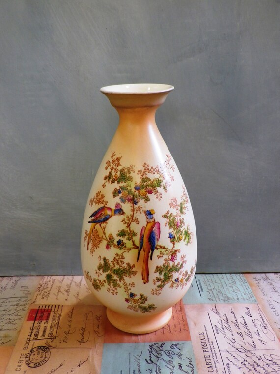 Crown Ducal Ware Vase Edwardian English Blush Ivory Hand Etsy