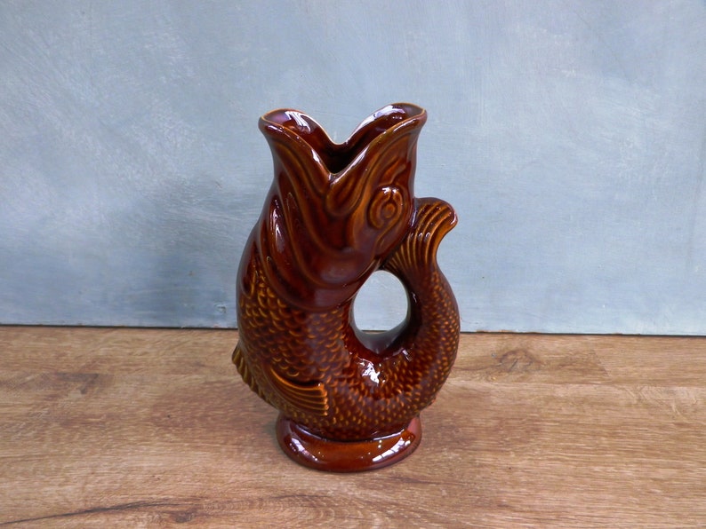 Dartmouth Pottery Fish Vase Gurgle Jug Fish Pitcher Glug Jug Etsy
