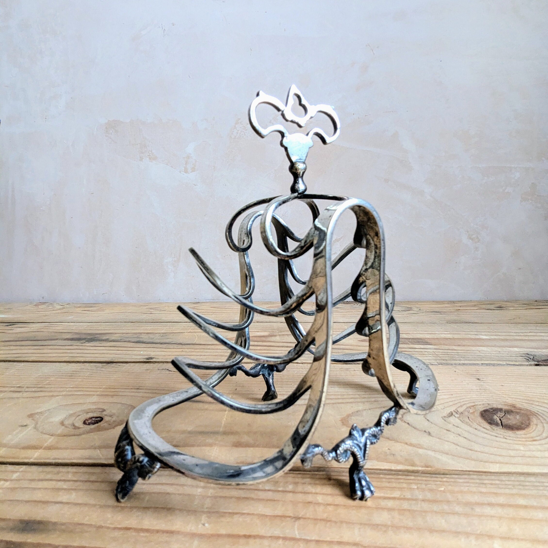 Victorian Silver Plated Toast Rack, Movement Rams Head Feet - Etsy