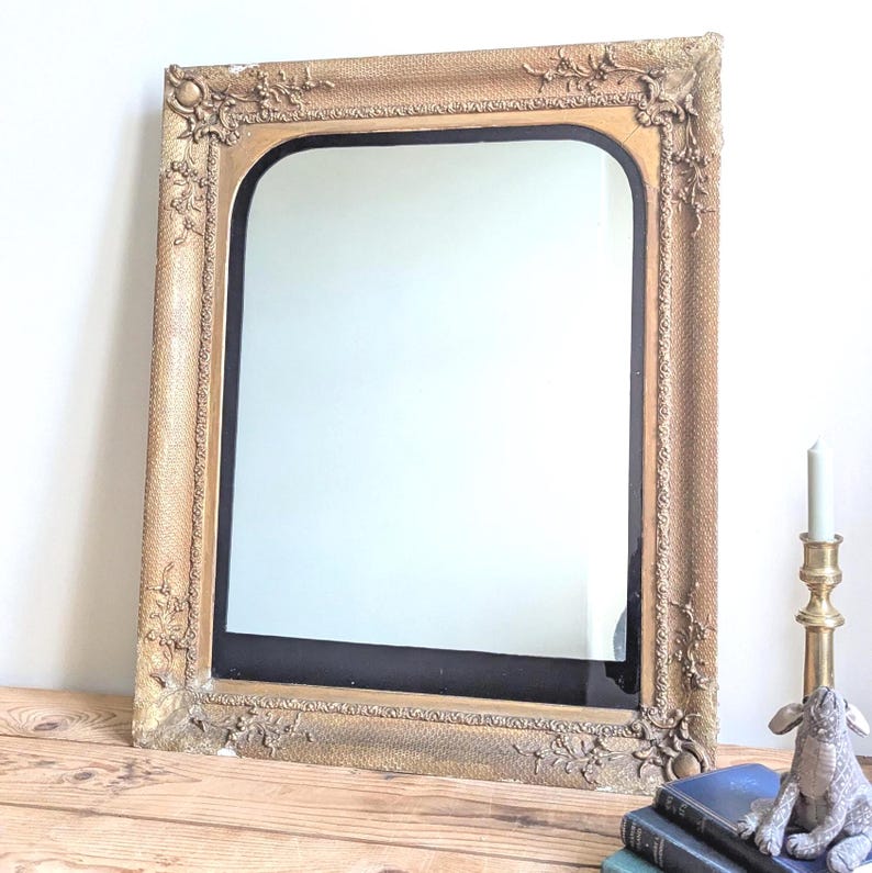 An Antique French Gilt Framed Overmantel Wall Mirror C19th image 5