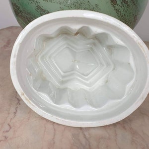 An antique Victorian era white ironstone jelly mould or blancmange mould Kitchenalia