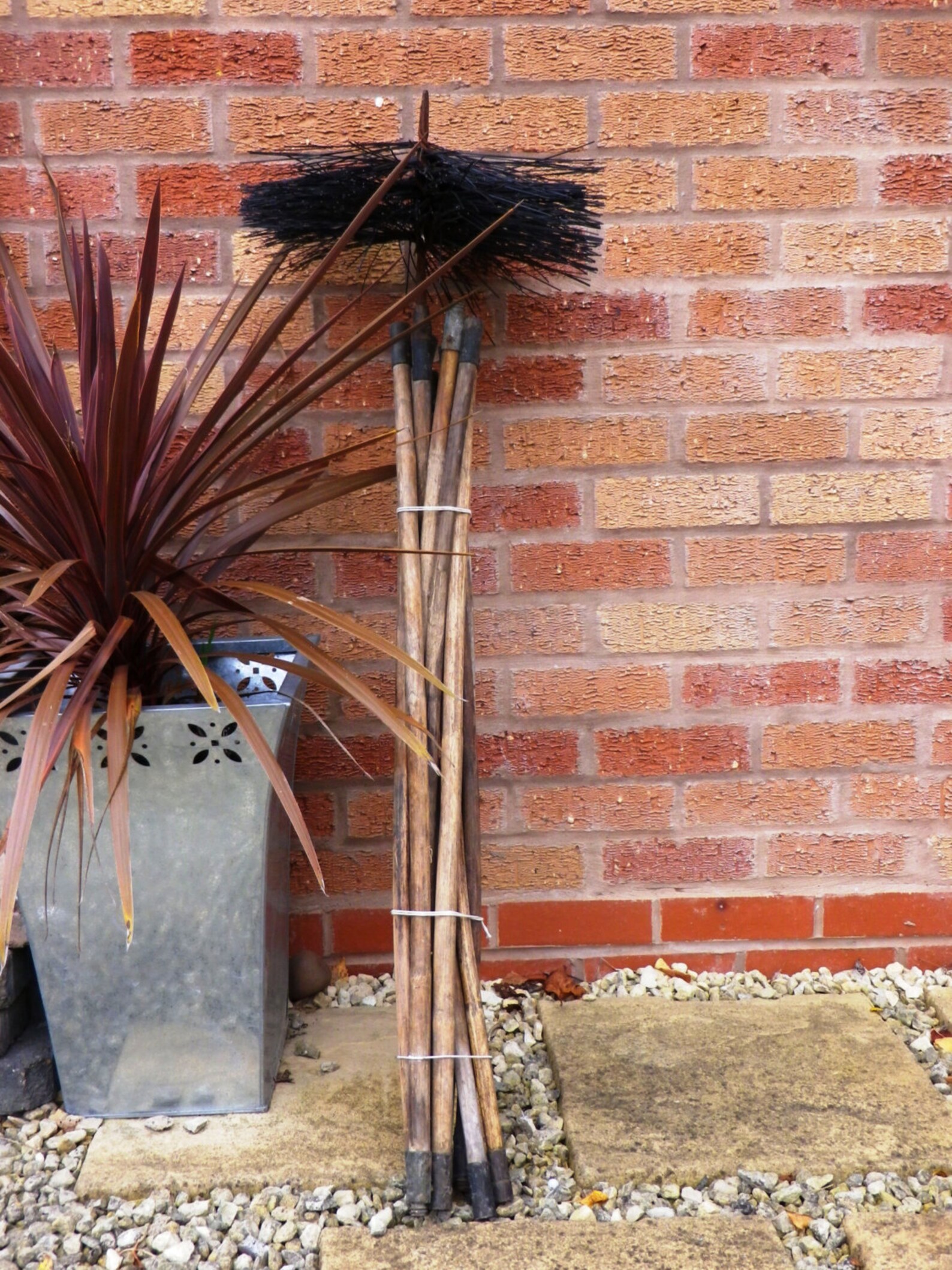Vintage Chimney Sweep's Brush set with bamboo poles Sweep Etsy