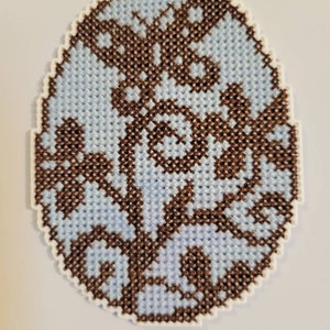 Handmade Cross Stitched Butterfly Easter Egg Refrigerator Magnet