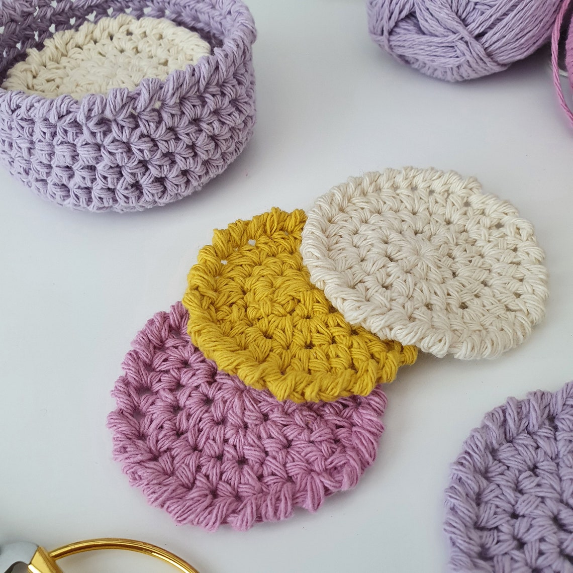 Htr Face Scrubbies and Basket PDF Crochet Pattern Crochet Etsy