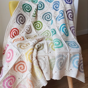 Spiralling Into The Unknown - PDF Crochet Blanket Pattern - Spiral Granny Square