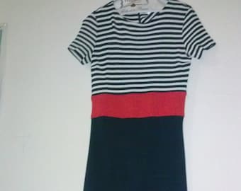 Vintage 90's Nautical Inspired Red and Blue Dress