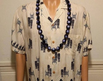 Vintage Button Down Hawaiian Tiki Shirt Large