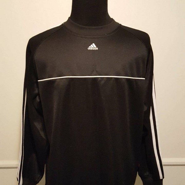 Vintage Adidas Black and White Pullover Medium