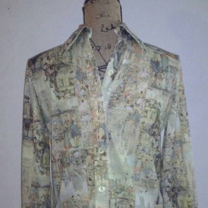 Madison Wardrobe Makers 1960&#39;s long sleeve polyester Turn of the Century Design shirt